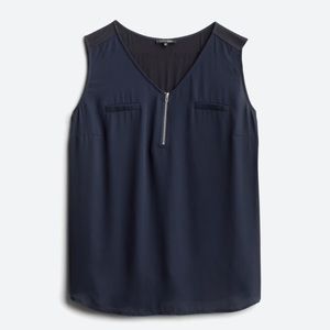 Papermoon Bighton Zip Tank, Navy, 1X